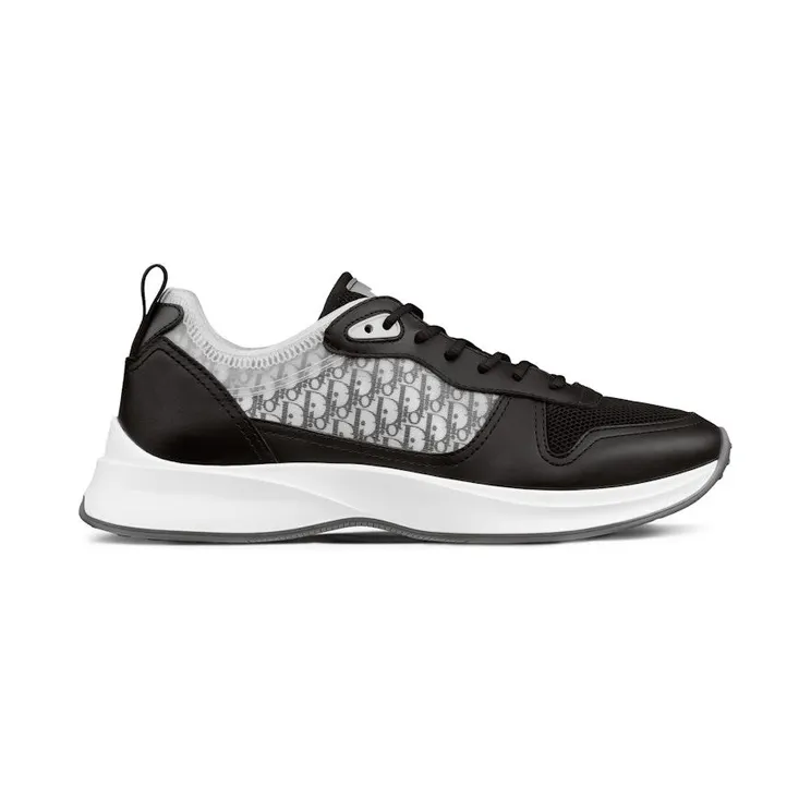 Dior B25 Runner Black Grey Oblique Leather