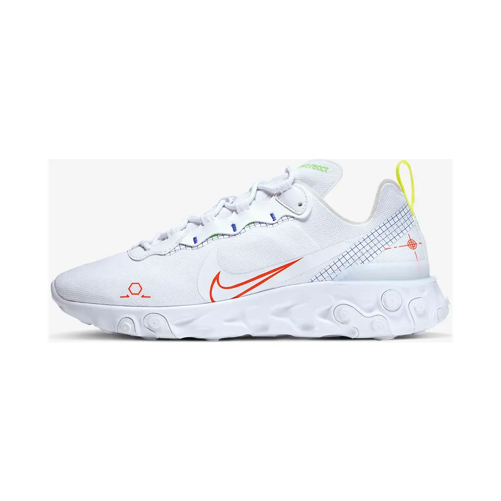Nike React Element 55 White / Laser Crimson / Racer Blue (CU3009-101)