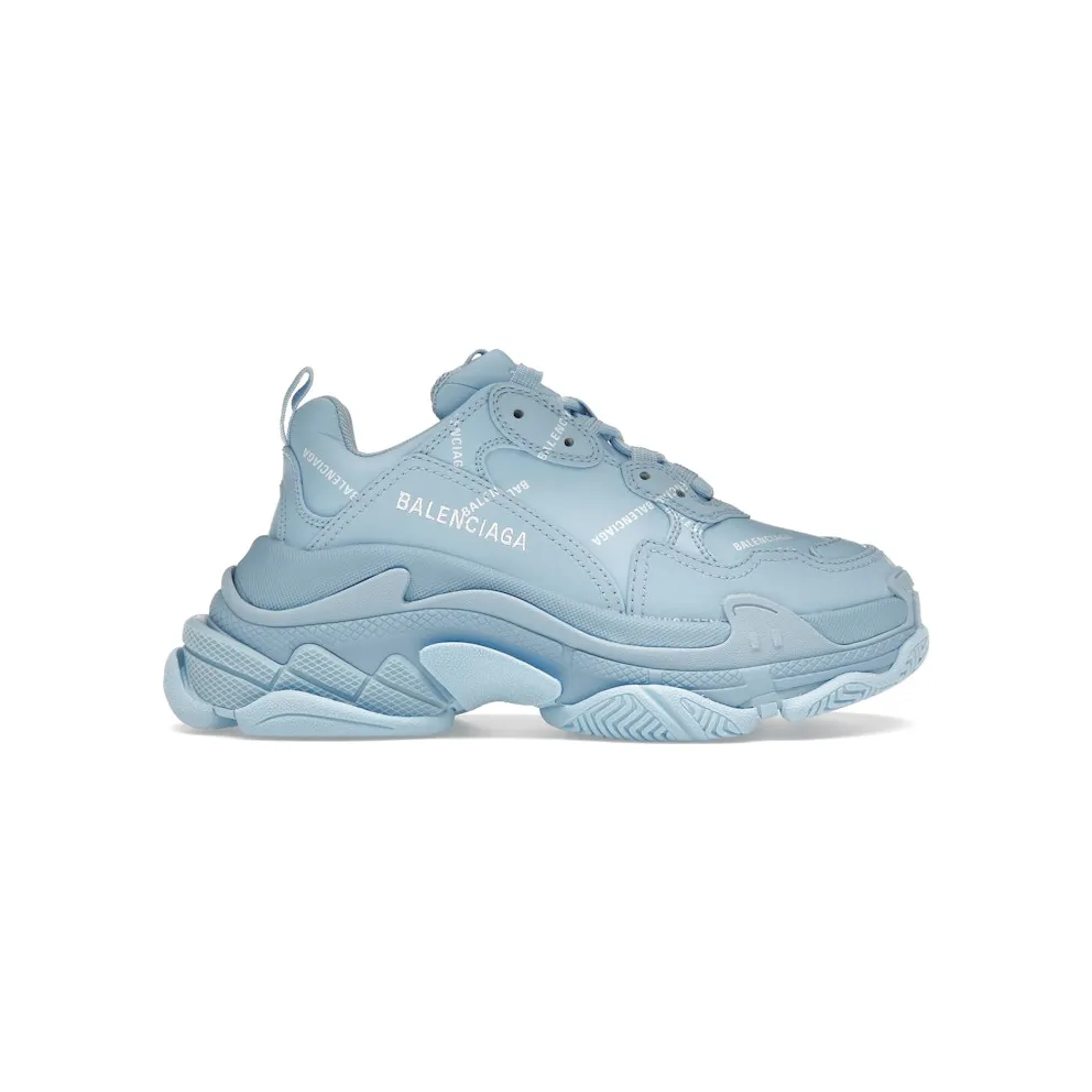 Balenciaga All Over Logo Triple S Blue Grey (W) (524039W2FA14090)