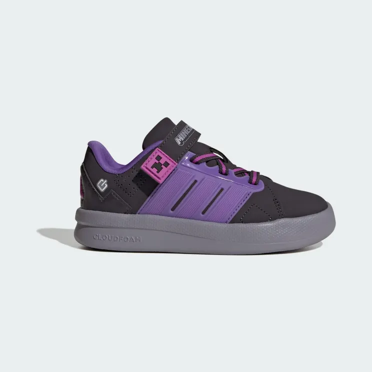 adidas Minecraft Lightorama Court Shoes Children “Aurora Black / Purple Rush / Purple Burst” (KI9113)