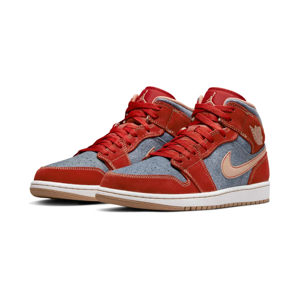 Jordan 1 Mid Denim – “Cinnabar / Hemp / White” (DM4352-600)
