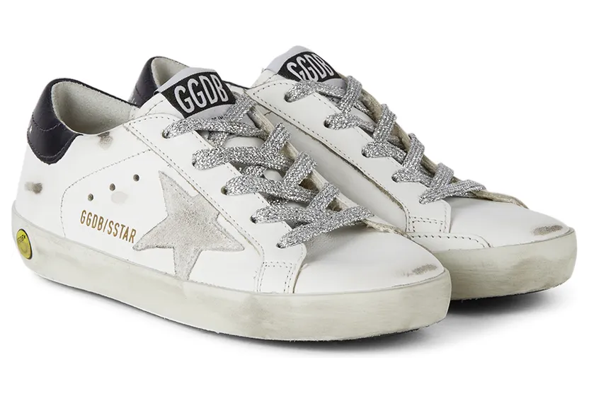 Golden Goose Kids White & Navy Super-Star Classic Sneakers (GYF00101.F002021.10768) (4)