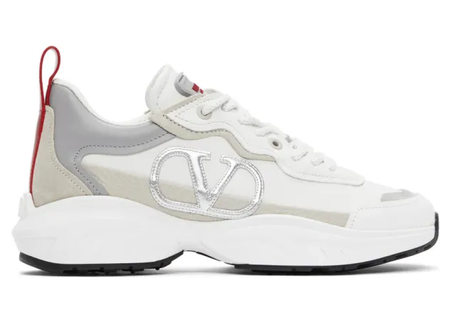 Valentino White and Red Valentino Garavani VLogo SHEGOES Sneakers (VW2S0AB1KCX)