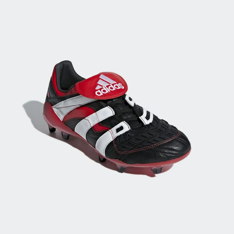 adidas Predator Accelerator Firm Ground Cleat Black White Red Core Black/Cloud White/Red (D96665)