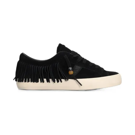 D.A.T.E. Hill Low met franje en kralen “Black” (W451HLFRBK)