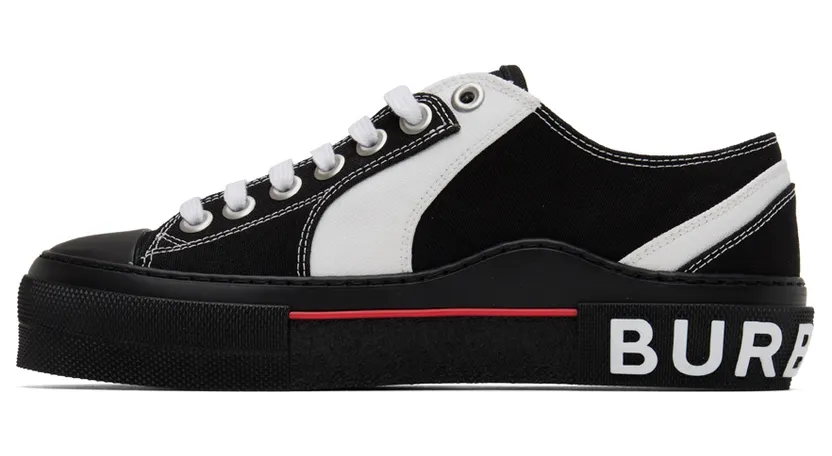 Burberry Black & White Logo Detail Sneakers (8056929) (3)