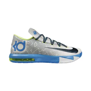Nike KD 6 Home II “Pure Platinum / Vivid Blue / Volt / Night Factor” (599424-009)