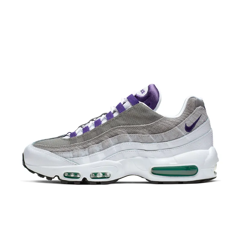 Nike Air Max 95 Grape Snakeskin White/Court Purple-Emerald Green-Wolf Grey-Light Charcoal-Black (AO2450-101)