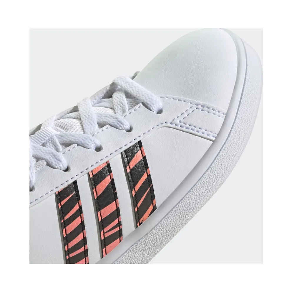 Adidas Grand Court Tiger-Print Cloud White / Core Black / Acid Red (GZ1067)