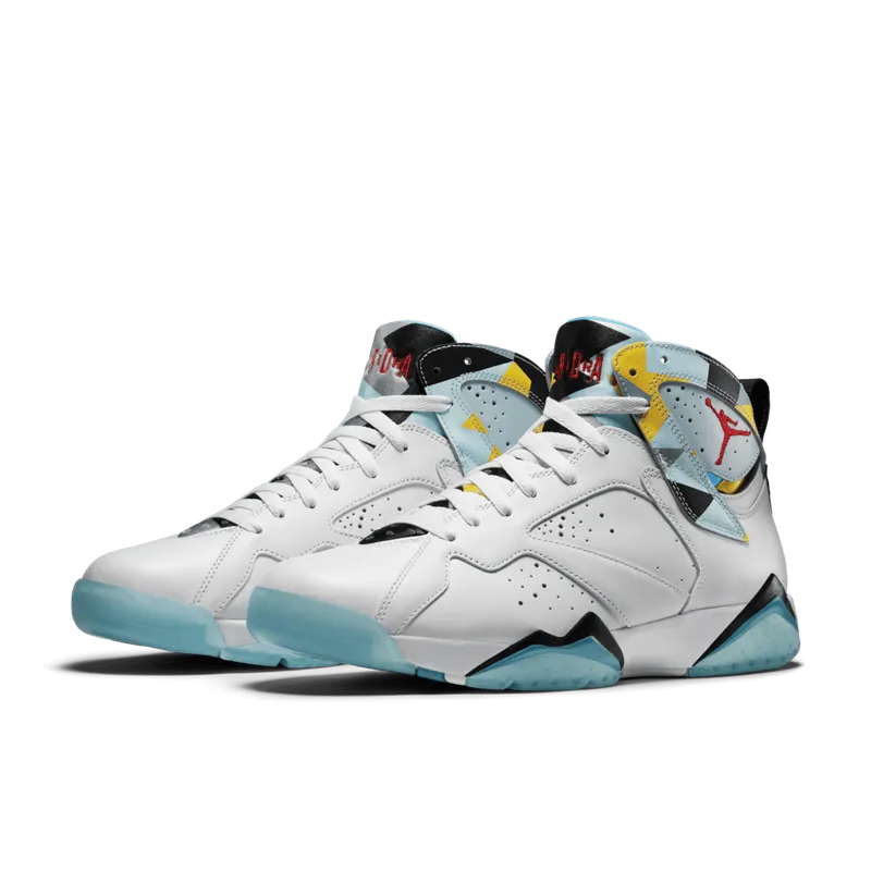 Jordan 7 Retro N7 White/Ice Cube Blue-Dark Turquoise-Black (744804-144)