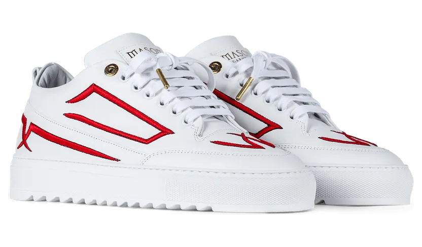 Mason Garments Torino Leather / Embroidery White (FW20-26A)