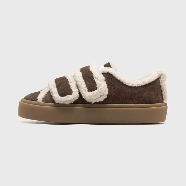 INUIKII SHEARLING LOW VELCRO Brown
