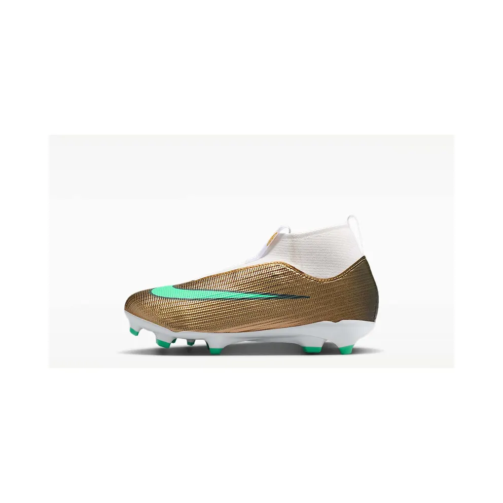 Nike Jr Mercurial Superfly 11 Academy ‘Kylian Mbappé’ ‘ Multi-Ground High-Top “Metallic Gold/Green Glow” (IU1782-701)