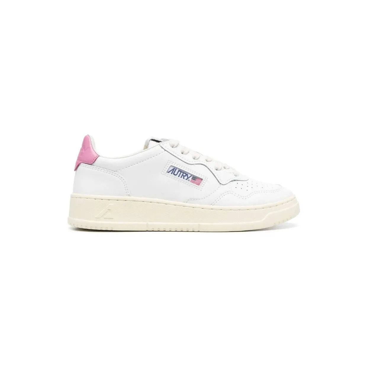 Autry Medalist Leather Low White Mauve Tab (AULW-LL55)