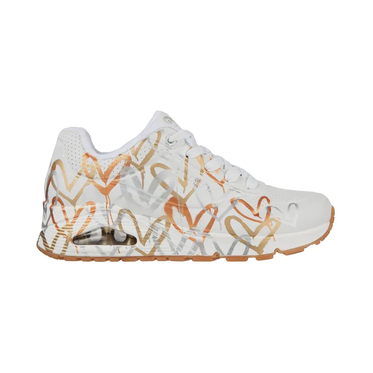 Skechers x JGoldcrown: UNO – Metallic Love Wit/Goud