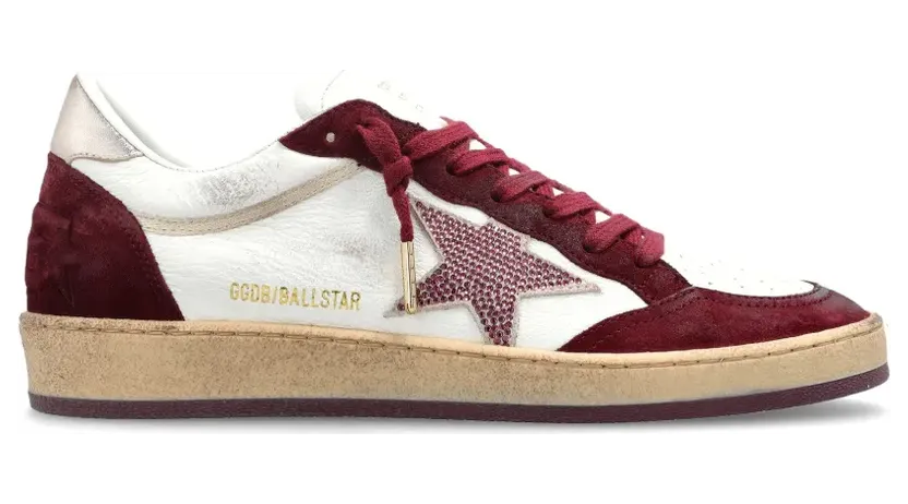 Golden Goose Ballstar low-top met sterapplicatie “Red” (GWF00117F008066)