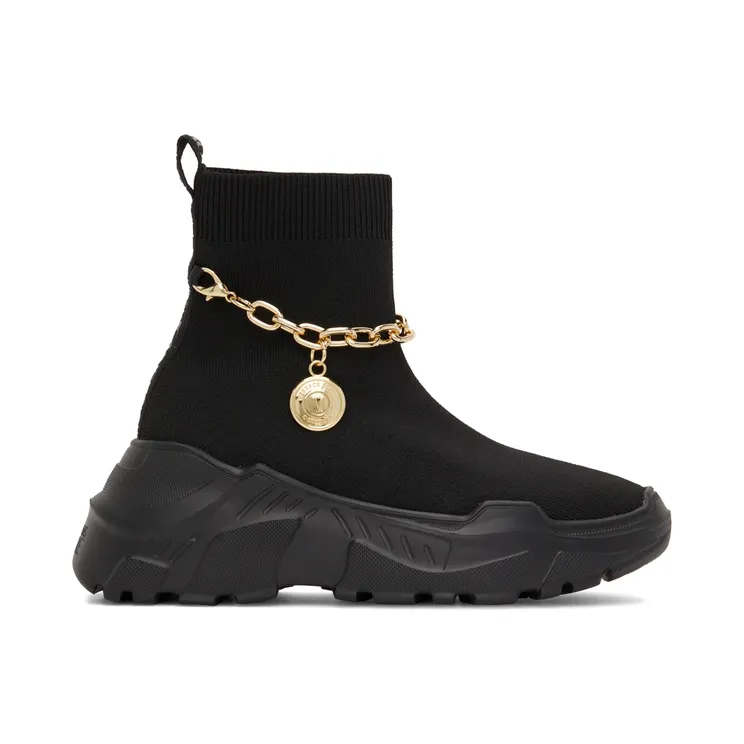 Versace Jeans Couture Black Knit Speedtrack High-Top Sneakers (E72VA3SC1EZS035)