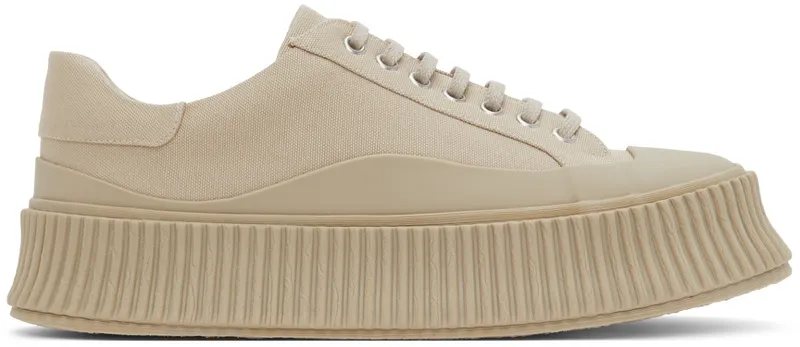 Jil Sander White Canvas Platform (JI32535B_15612)