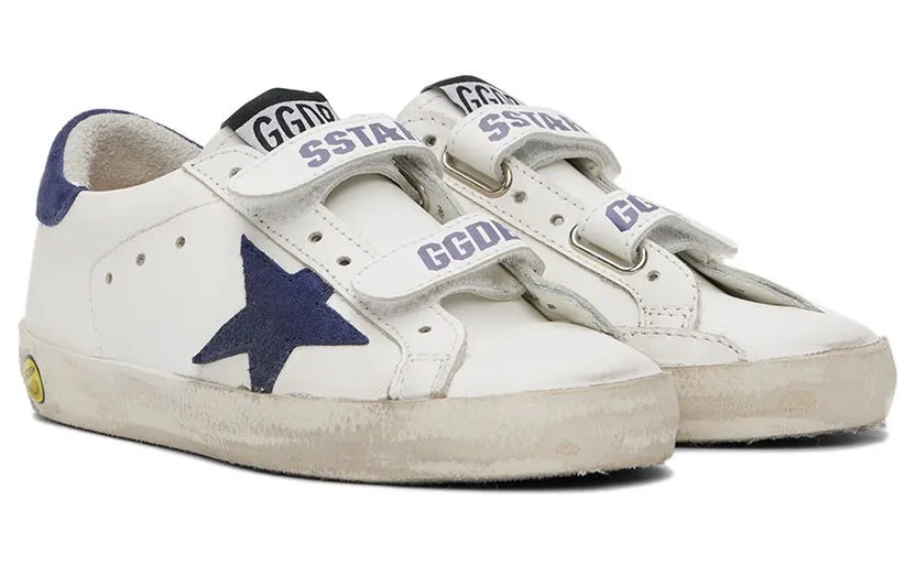 Golden Goose Kids White & Blue Old School Sneakers (GYF00111.F000418.10304) (4)