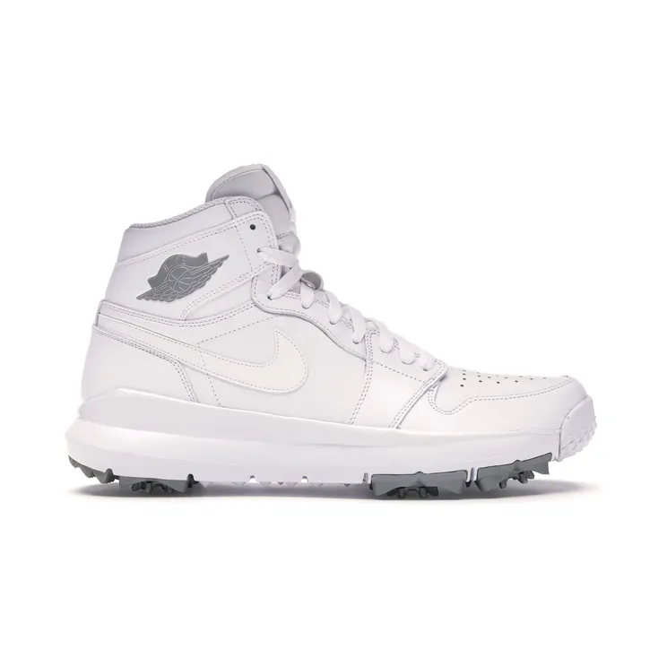 Jordan 1 Retro Golf Cleat “White / Metallic Silver” (917717-101)