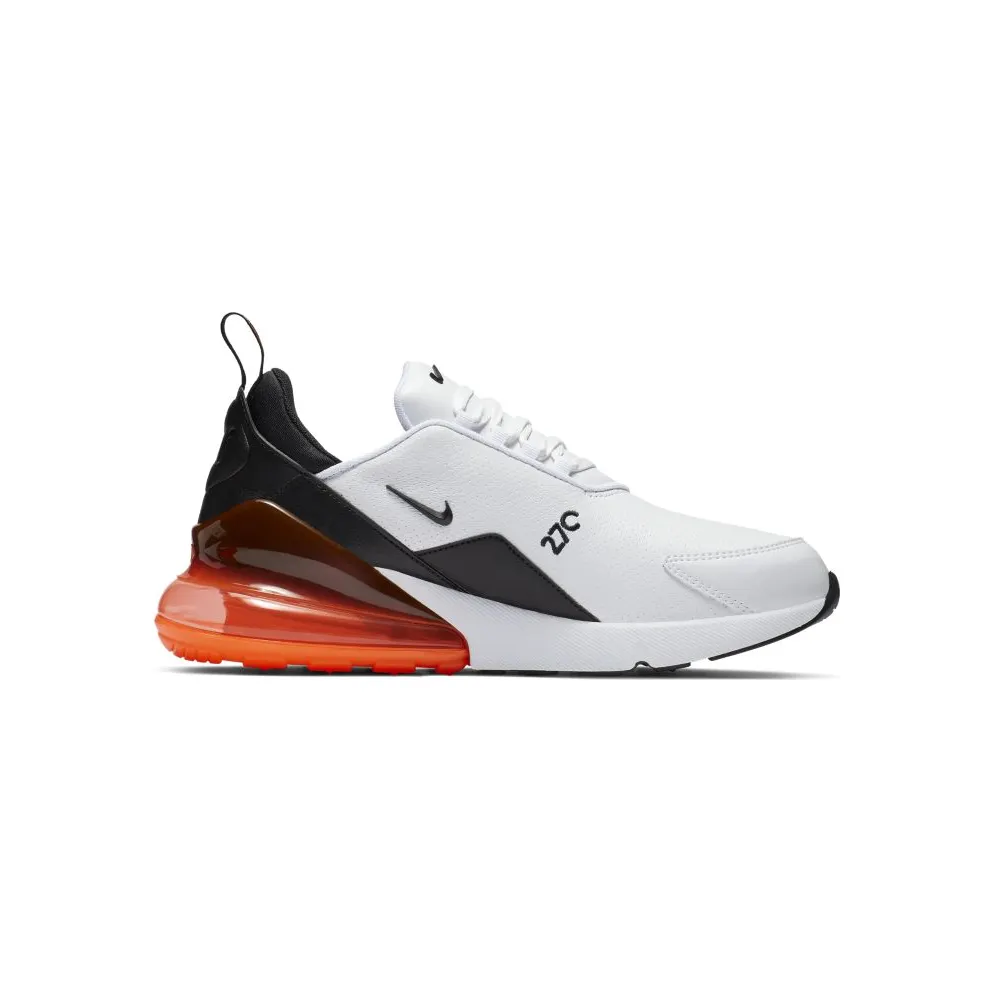 Nike Air Max 270 Leather White Black Hyper Crimson White/Black-Hyper Crimson-Metallic Dark Grey (BQ6171-100)