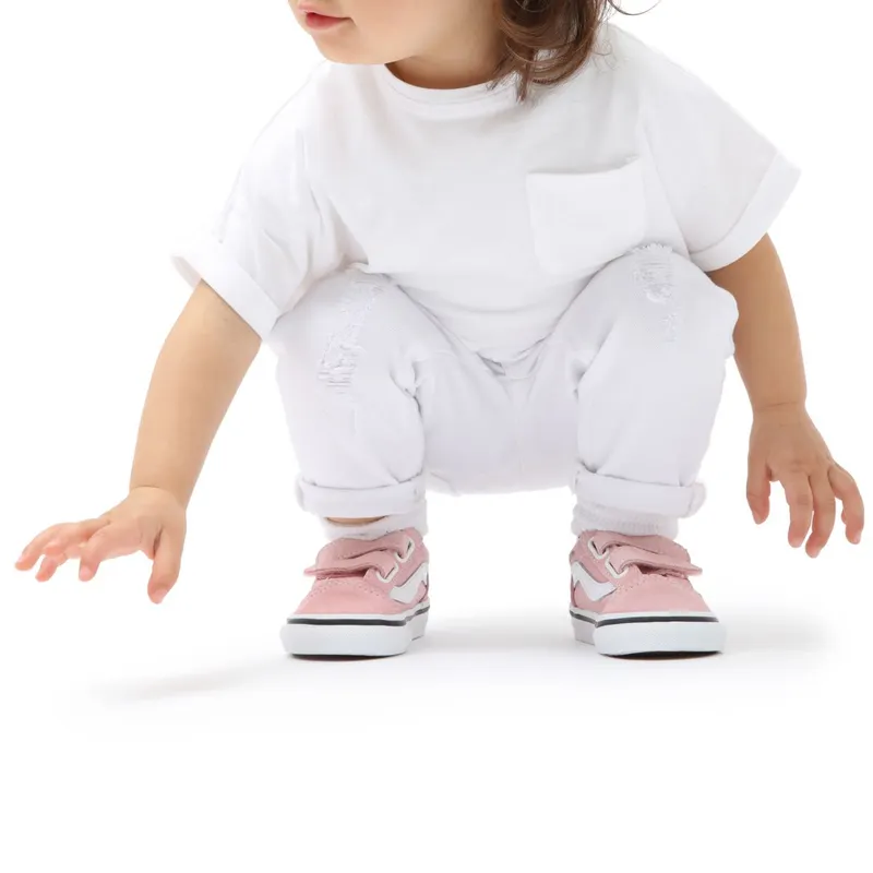 VANS Old Skool Velcro Toddler Shoes Pink (VN000D3Y9AL)