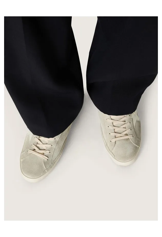 Golden Goose Men’S Super-Star In Light Gray Suede With White Leather Star (GMF00101.F008924.60727) (3)