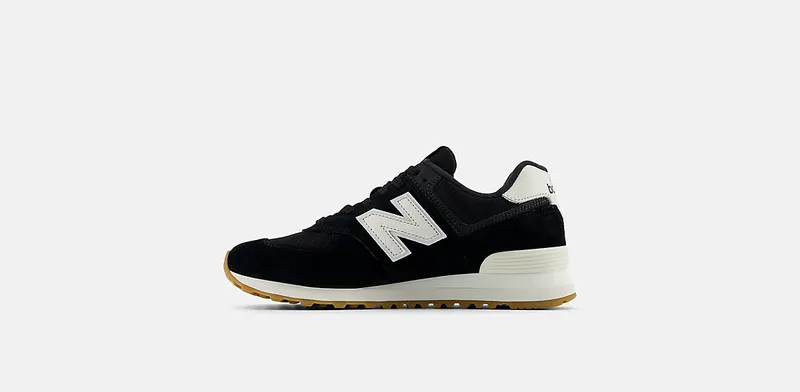 New Balance 574 Black White Gum Brown (U574RAB)