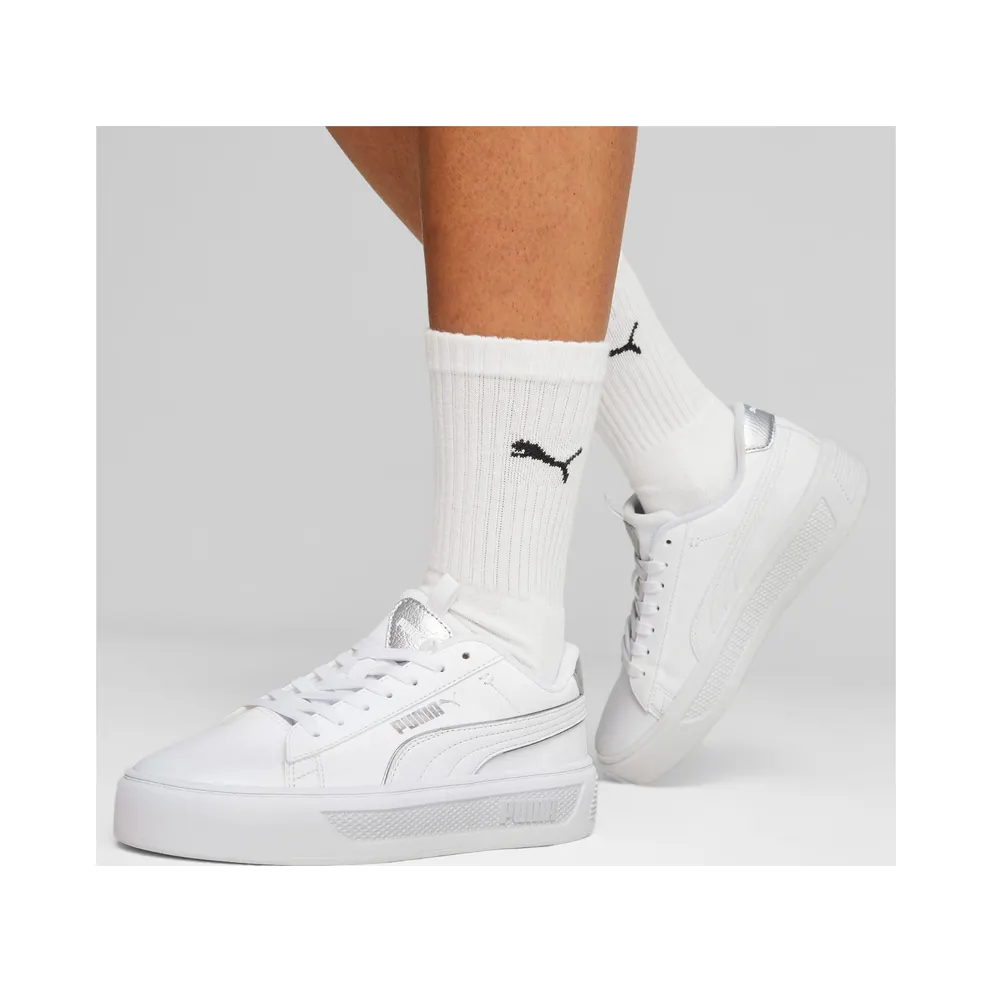 Puma Smash Platform v3 Pop Up damessneakers Silver/White (39250402)