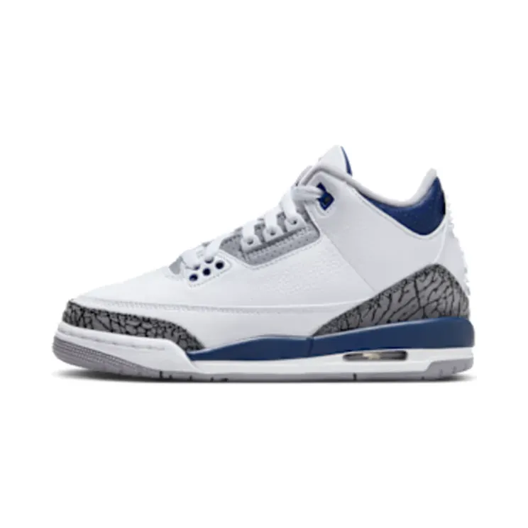 Air Jordan 3 GS “White / Cement Grey / Black / Midnight Navy” (DM0967-140)
