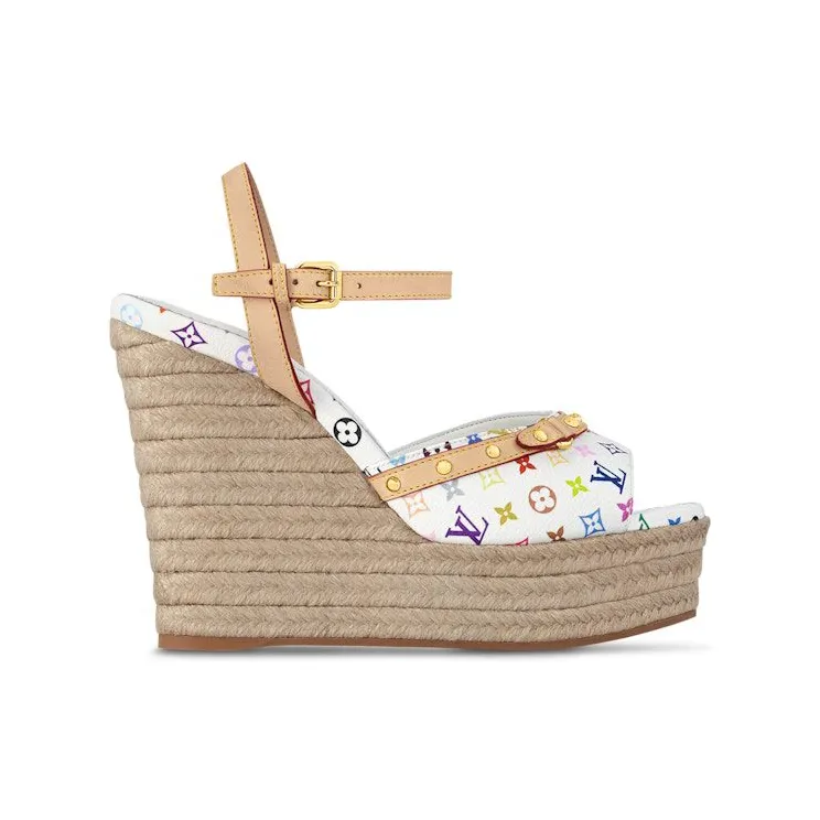 Louis Vuitton Helios Wedge Sandal Takashi Murakami White (1AGYX0)
