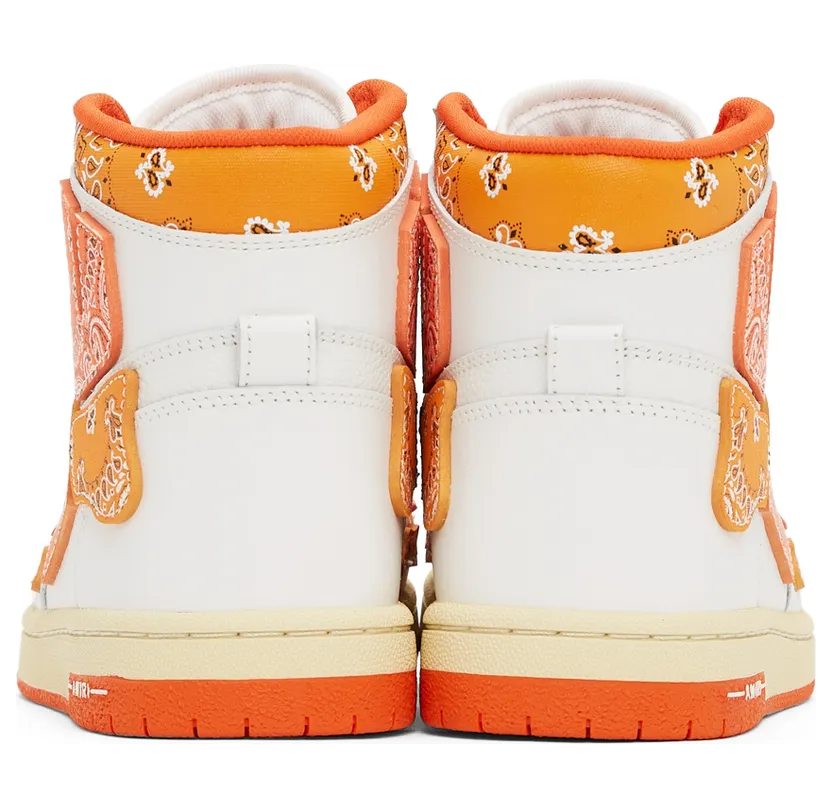 AMIRI White & Orange Skel Top Hi Bandana Sneakers (PS22MFS016-665) (4)