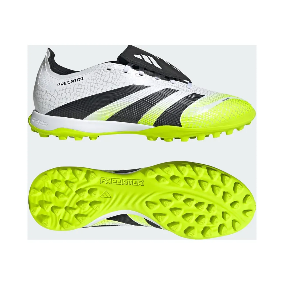 adidas Predator League Fold-Over Tongue TF Cloud White Core Black Lucid Lemon (JQ1072)