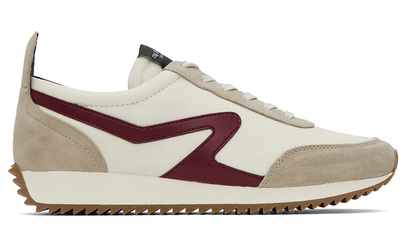 rag & bone Off-White & Burgundy Retro Runner Sneakers (MGF22FF001PU1)