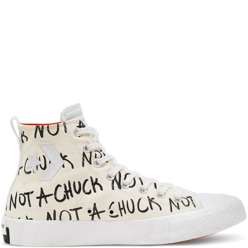 Converse Chuck Taylor All-Star 70s Hi Unt1tl3d “Not a Chuck” White Egret/White-Bold Mandarin (166503C)