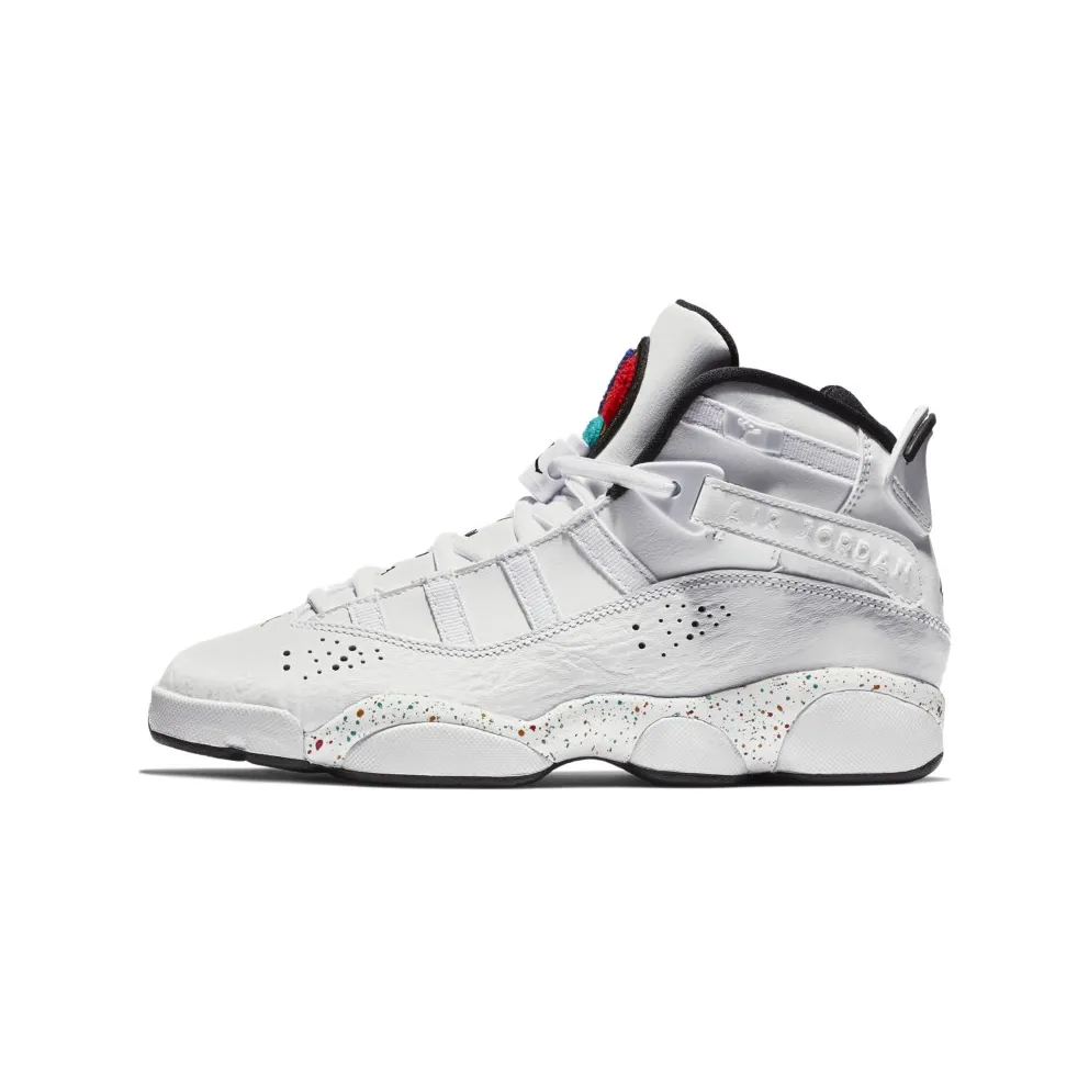 Jordan 6 Rings Confetti (GS) White/Black-White-Grey Fog (323419-100)