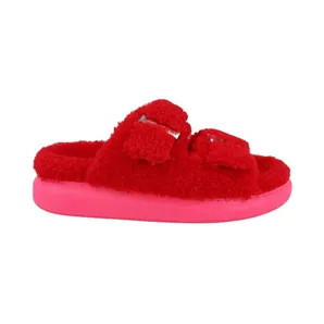 Alexander McQueen Shearling Slides Red Pink (676731WLEK36498)