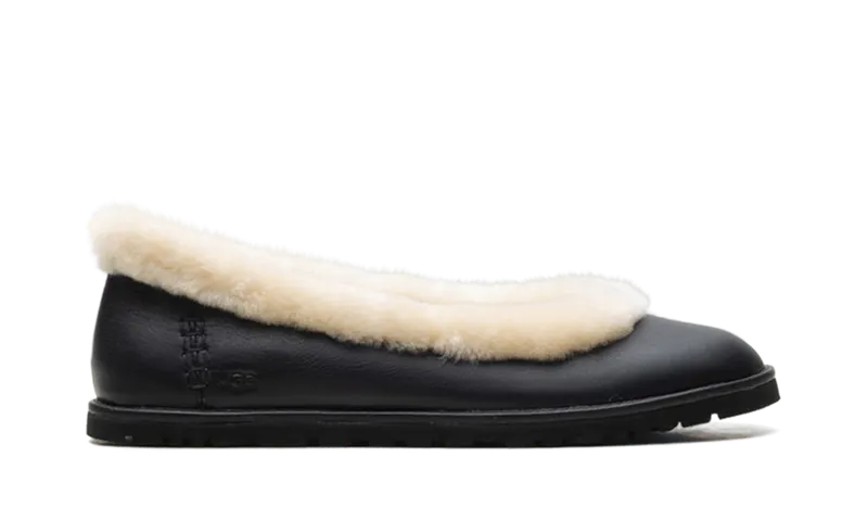 Ugg Zora Leather Ballet Flat “Black” (1178450-BLK)