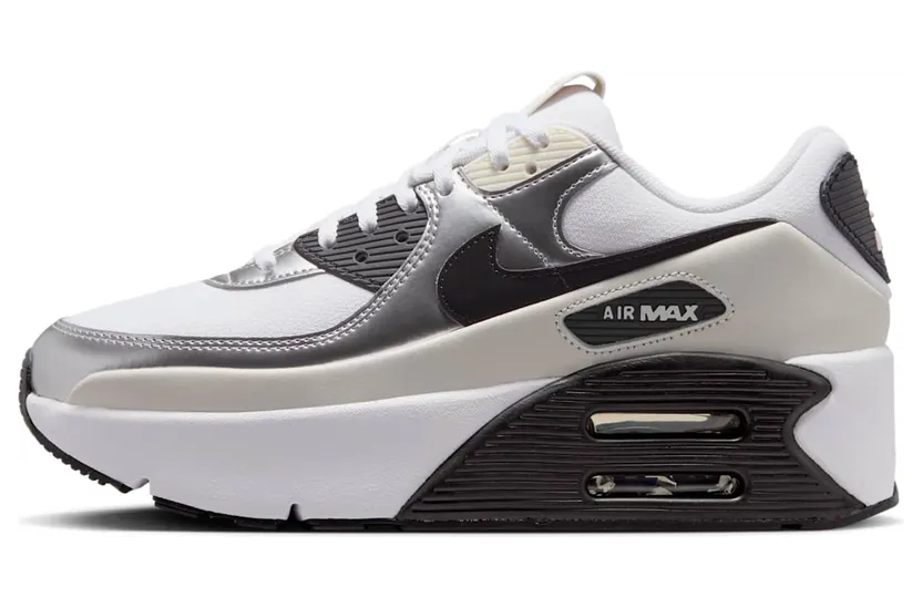 Nike Air Max 90 LV8 White Phantom Metallic Silver Black (IB0170-100)