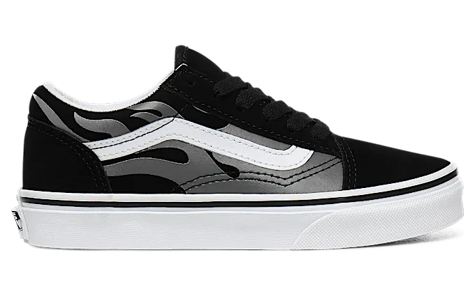 VANS Suede Flame Old Skool Schoenen Voor Kinderen (Zwart)