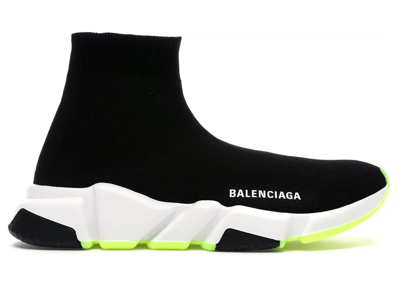 Balenciaga Speed Trainer Black White Neon 2019 (W)