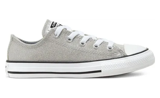Converse Coated Glitter Chuck Taylor All Star Low Top für ältere Kinder Grey, Black Grey/ Black (666896C)
