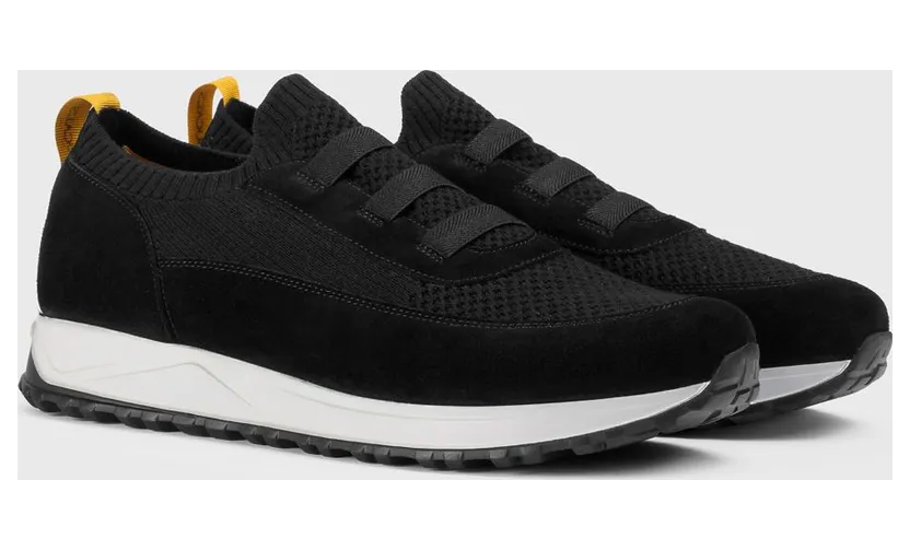 Doucal’s Crochet Technical Fabric and Suede Sneakers Black (DU3318SYDNPZ846NN00)