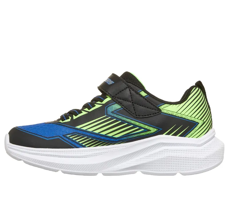 Skechers Microspec Velocity – Grid-Drift Sneaker Black/Blue/Limoen
