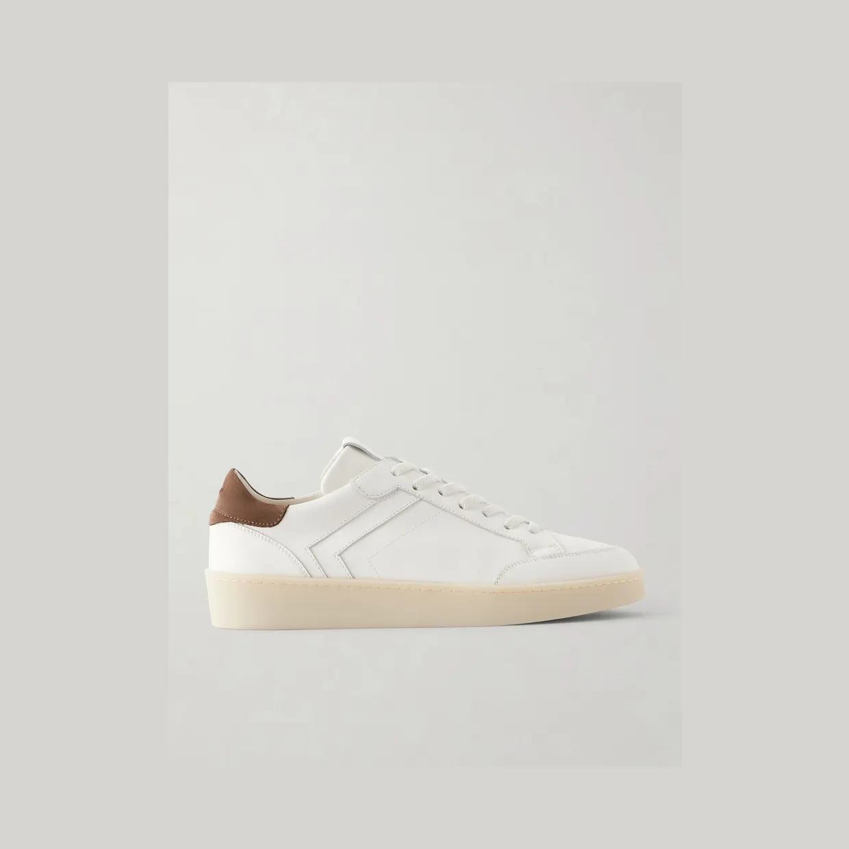 Canali Nuvola Nubuk-Trimmed Leather Sneakers White (RC01361-491231MP)