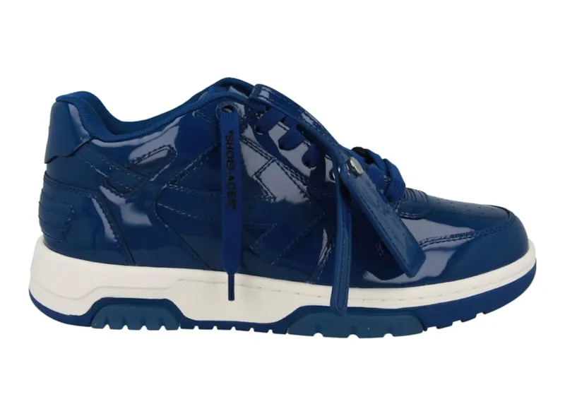 OFF-WHITE Out Of Office OOO Low Tops Blue Patent Leather (OMIA189SLEA0024545)