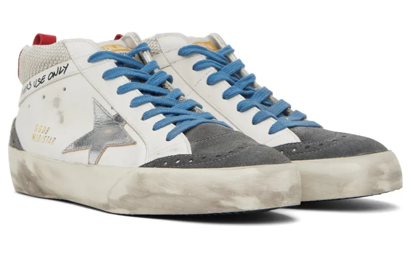 Golden Goose White & Gray Mid Star Double Quarter Sneakers (GMF00123.F002440.10870) (4)