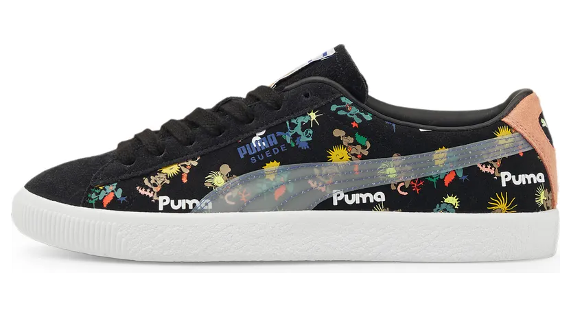 Puma Suede VTG bedrukte Wit/Roze/Zwart (384253-01)