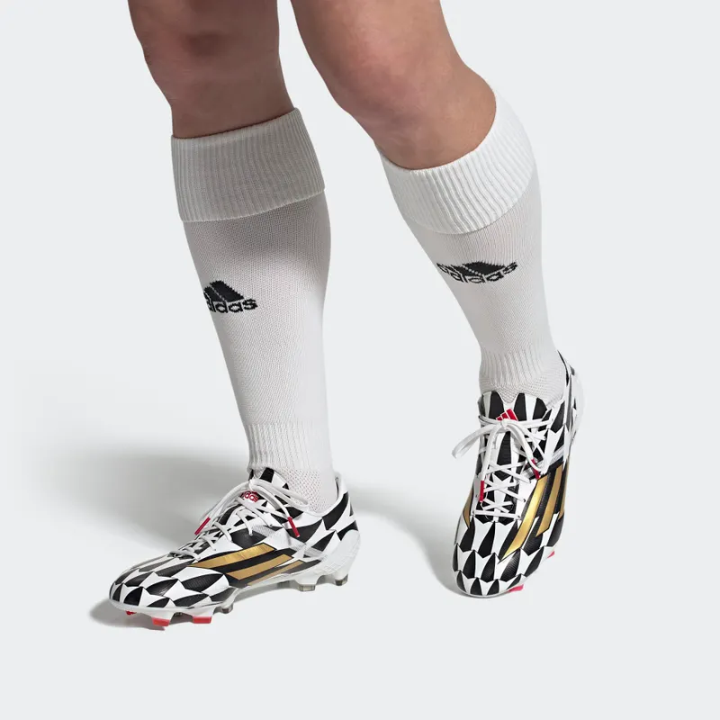 adidas F50 Adizero IV Firm Ground Football Boots Cloud White / Gold Metallic / Scarlet (GX3902)