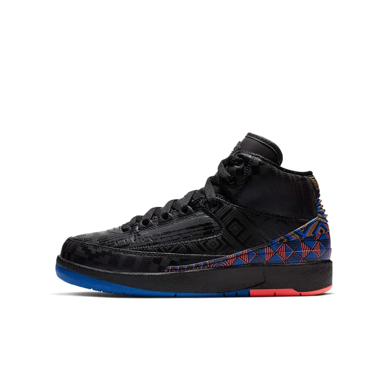 Jordan 2 Retro Black History Month 2019 (GS) Black/Metallic Gold-Black-Hyper Cobalt (CI2972-007)